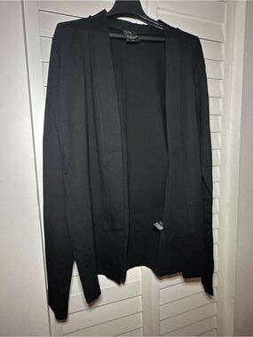 ORTTU Men's Black Open-Front Cardigan